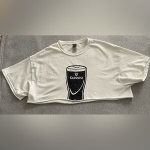 Guiness XL White Short Sleeve Crop Top